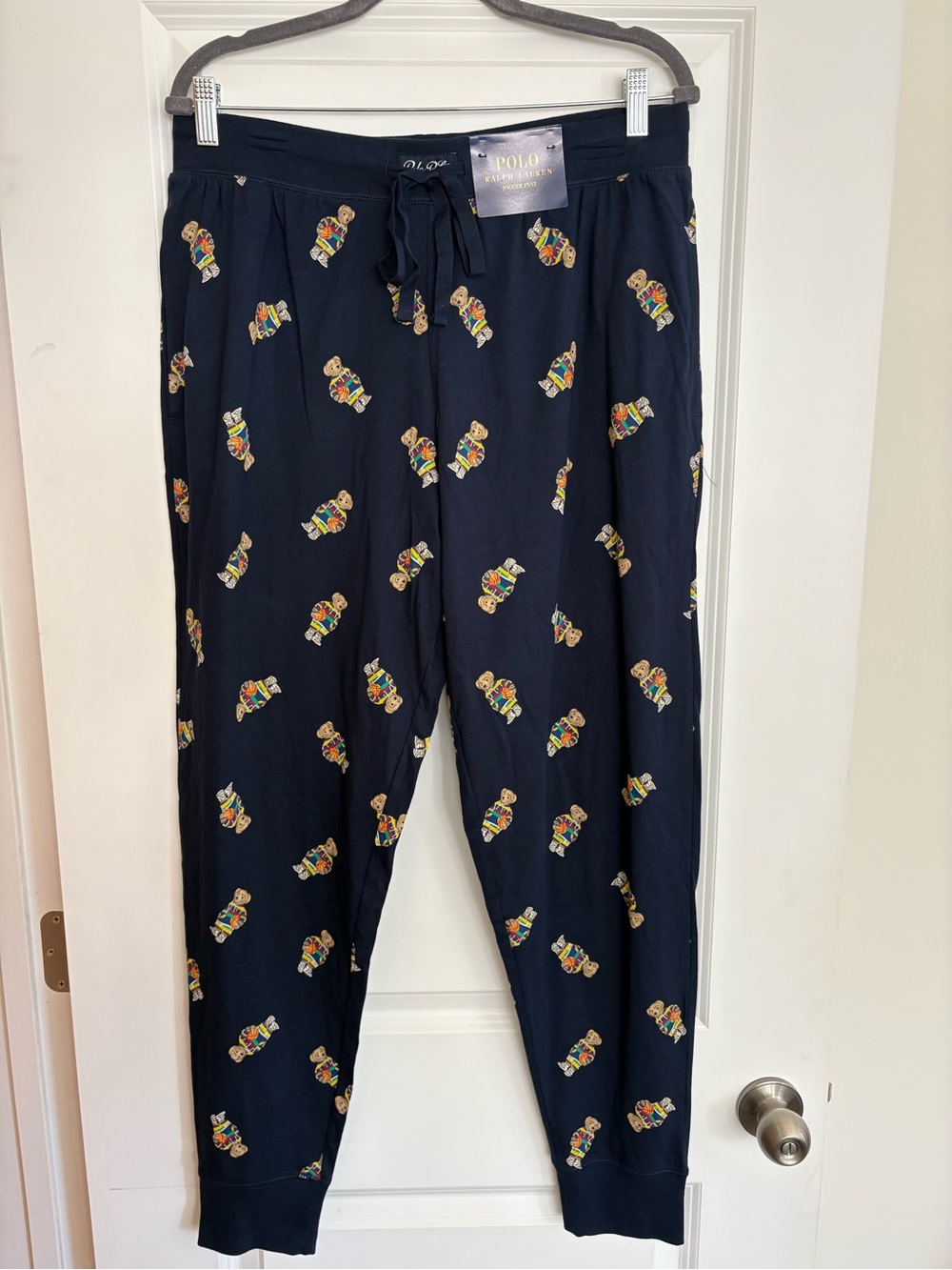 Ralph Lauren Navy Bear-Print Joggers